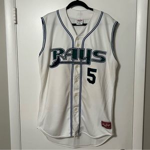 2001-04 Tampa Bay Devil Rays Blank Game Issued White Vest Jersey